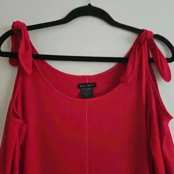 Eva Varro Shoulder Tie Pull-on Jumpsuit RED Size Small #076 - Picture 7 of 10